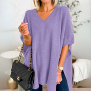 Adeline Poncho | Lockerer V-Ausschnitt Poncho