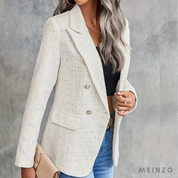 Anina Blazer | Modischer Zweireiher Tweed-Blazer für Damen