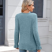 Zara Pullover | Eleganter Pullover mit gewebtem Rundhalsausschnitt für Damen