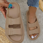 Emilia Slippers | Damen Doppelriemen-Slipper für Sommertage