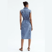 Denim Kleid | Blaues Denim Slim Fit Kleid für jede Gelegenheit