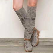 Vintage Stiefel | Hohe Wildleder Stiefeletten im Retro Boho Stil