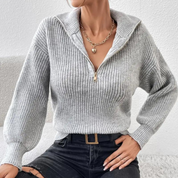 Herbst-Pullover | Lässiger Pullover mit Reißverschluss Damen