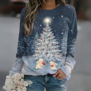 Anna Baum-Print | Weihnachts-Sweater mit Weihnachtsbaum-Motiv für Damen