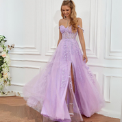 Sophie Kleid | Elegantes langes Abendkleid mit seitlichem Schlitz