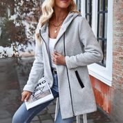 Evelyn Sweatjacke | Lange Damenjacke mit Zipper