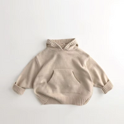 Playful Kinder Kapuzenpulli | Weicher, locker gestrickter Kapuzenpulli mit Fronttaschen-Design