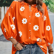 Bluse mit Gänseblümchendruck | Frische Blumenstil Bluse für den Frühling