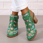 Emma Stiefel | Orthopädische Knöchelstiefel mit Blumenstickerei