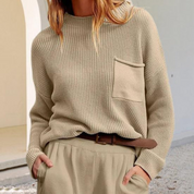 Diana - Strickpullover mit Tasche | Herbstlicher Style