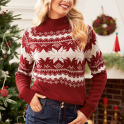 Ella Weihnachtssweater | Damen-Sweater mit Schneeflocken für festliche Anlässe