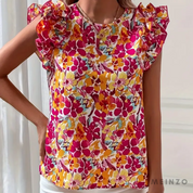 Lina Bluse | Stilvolle Damenbluse mit Blumenmuster für sonnige Tage