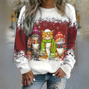 Lara Katzen-Sweater | Weihnachtssweater mit Katzenmotiv