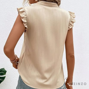 Ada Bluse | Moderne ärmellose Bluse mit fließender Rüschenverzierung