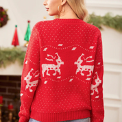 Lia Rentier-Pulli | Roter Weihnachts-Pullover mit Rentierdesign