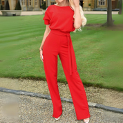 Anna Jumpsuit | Eleganter Kurzarm-Jumpsuit mit Weithose für den Sommer