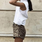 Renate Shorts | Retro-Leopardenmuster-Shorts für den Sommer