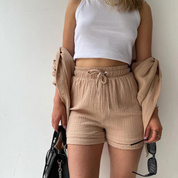 Anna Set | Trendiges zweiteiliges Set mit Hemdkragen und Shorts