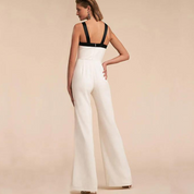 Alma Jumpsuit | Ärmelloser Jumpsuit mit Schleife in Weiß