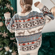 Lena Pullover | Gemütlicher Pullover im Weihnachtsstil mit Rundhalsausschnitt für Wintertage