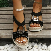 Clara Keilabsatz Sandalen | Bequeme Sommersandalen mit elastischem Band