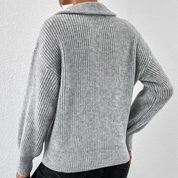 Herbst-Pullover | Lässiger Pullover mit Reißverschluss Damen