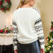 Zoe Print-Sweater | Rundhalspullover mit geometrischem Muster