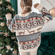 Lässiger Strickpullover für Damen | Warmer Pullover ideal für den Winter und Weihnachten