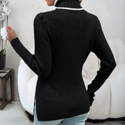 Elli Turtleneck | Zeitloser Rollkragenpullover in Schwarz und Weiß