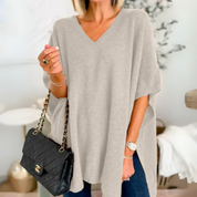 Adeline Poncho | Lockerer V-Ausschnitt Poncho