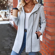 Evelyn Sweatjacke | Lange Damenjacke mit Zipper