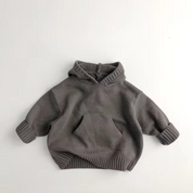 Playful Kinder Kapuzenpulli | Weicher, locker gestrickter Kapuzenpulli mit Fronttaschen-Design