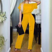 Anna Jumpsuit | Eleganter Kurzarm-Jumpsuit mit Weithose für den Sommer