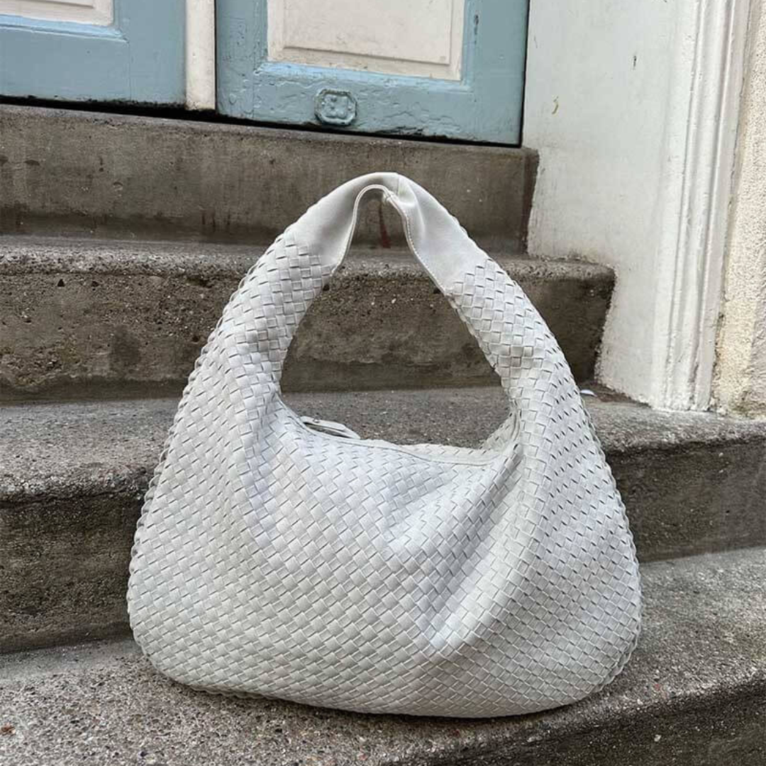 Mia Ledertasche | Geflochtene Damen Schultertasche für den Alltag