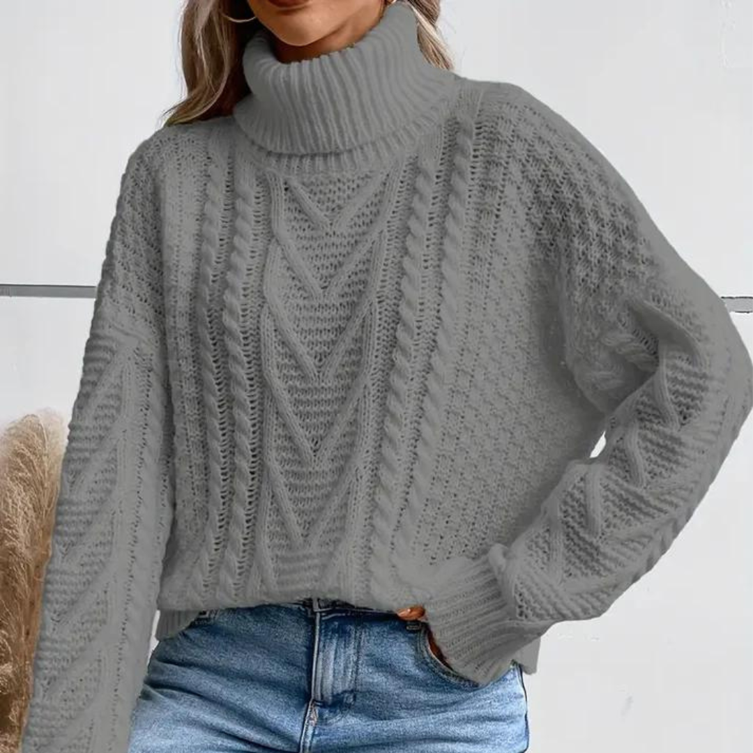 Marta Pullover | Klassischer Strickrollkragenpullover mit langen Ärmeln