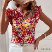 Lina Bluse | Stilvolle Damenbluse mit Blumenmuster für sonnige Tage