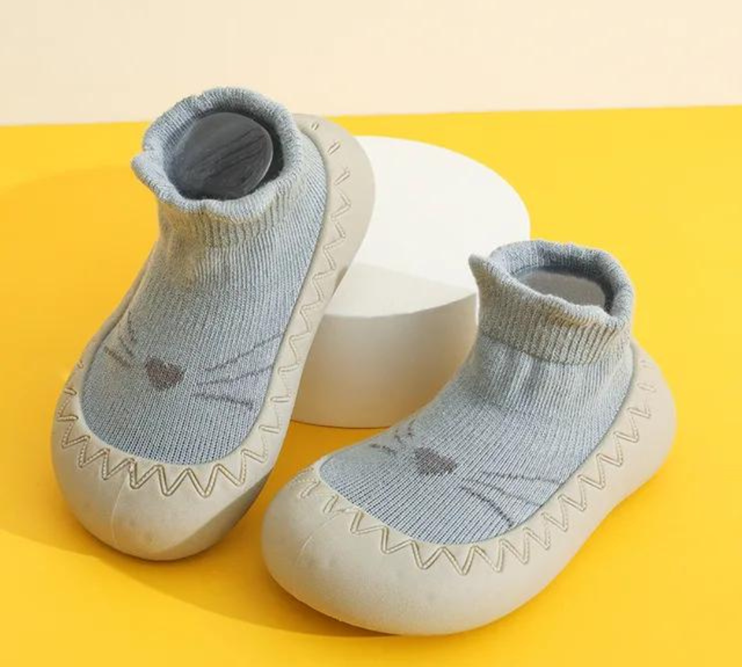 Comfortable Kinderschuhe | Niedliche Schuhe mit süßem Gesichtsdruck und weicher Gummisohle