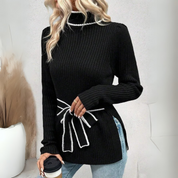 Elli Turtleneck | Zeitloser Rollkragenpullover in Schwarz und Weiß