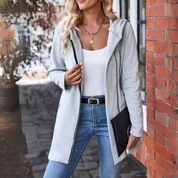 Evelyn Sweatjacke | Lange Damenjacke mit Zipper