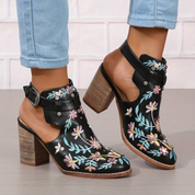 Emma Stiefel | Orthopädische Knöchelstiefel mit Blumenstickerei