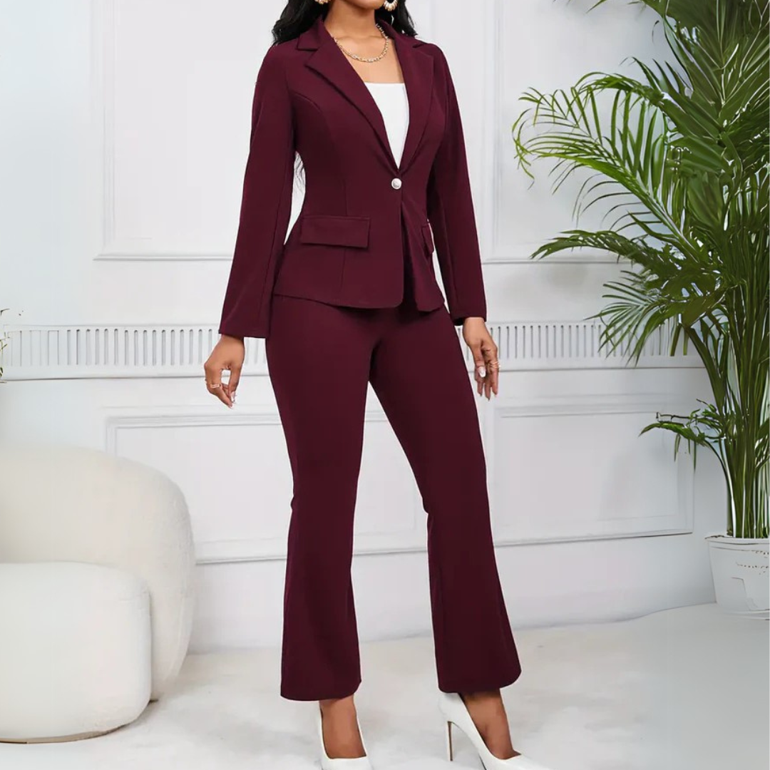 Livia Blazer-Set | Damenanzug mit Langarm-Blazer und Hose