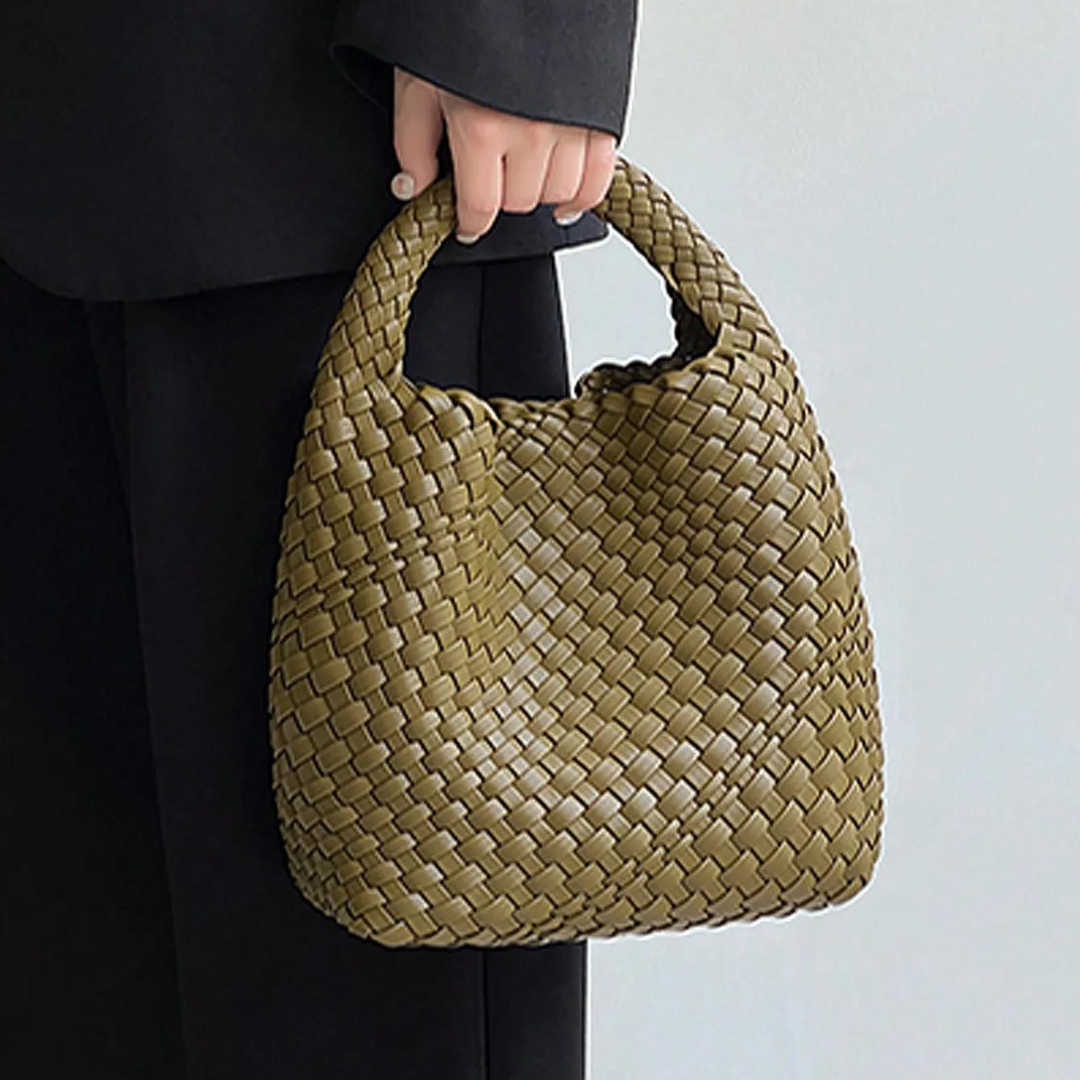 Klara Tasche | Trendige geflochtene Beuteltasche im Retro-Stil für den täglichen Gebrauch