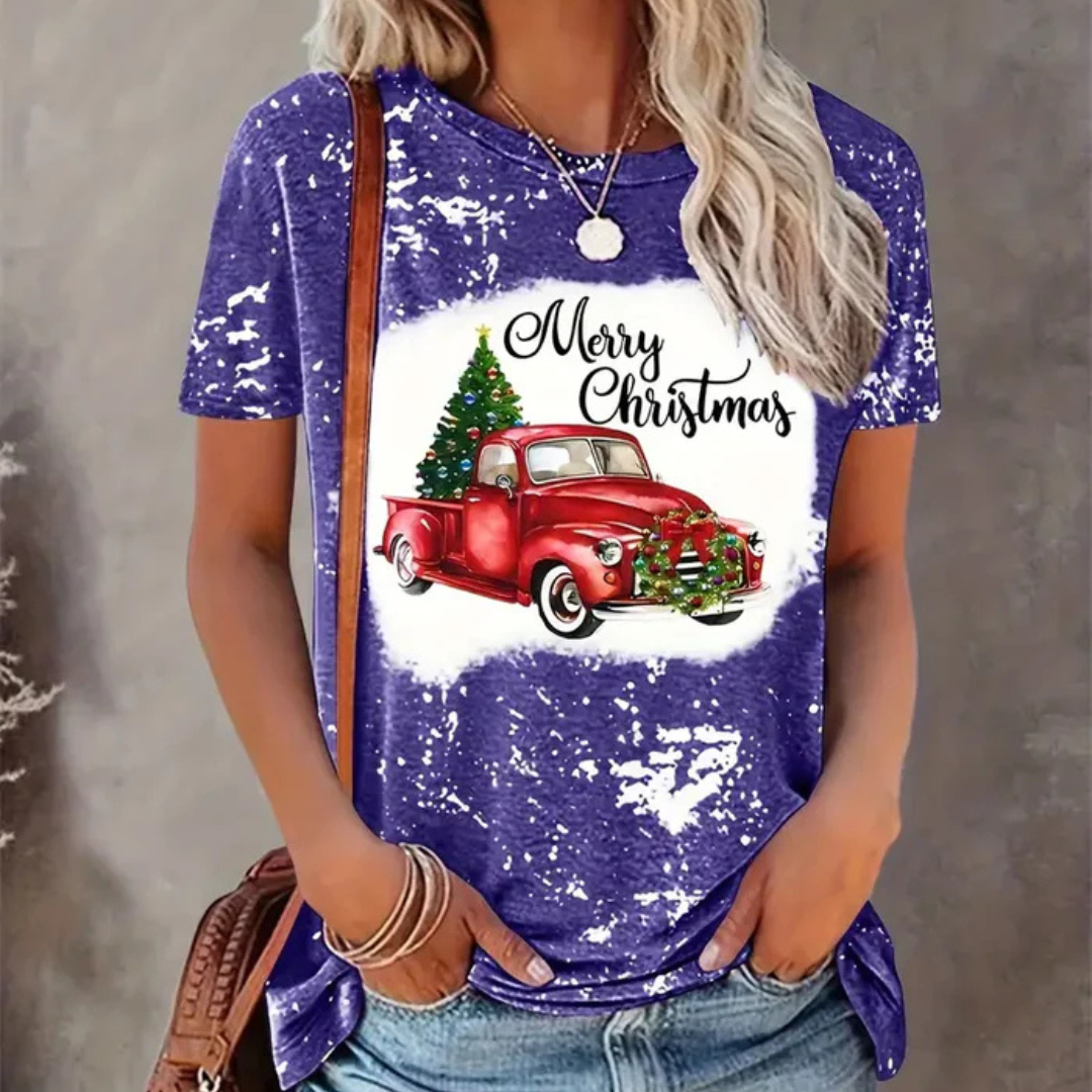 Anna Festliches Weihnachts-Shirt | Klassisches Oberteil mit "Merry Christmas" Aufdruck