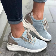 Mia Sneakers | Bequeme Rundzehen-Schnürsneaker mit seitlichem Reißverschluss