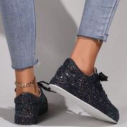 Glitzernde Sneaker | Damen-Sparkling-Sneaker mit rutschfester Sohle