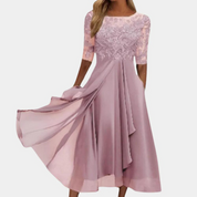 Sophia Kleid | Elegantes Mesh-Kleid mit halben Ärmeln für festliche Anlässe