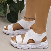 Knitted Sandalen | Elegante Damen-Dickschicht-Sandalen für schicken Komfort