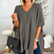 Adeline Poncho | Lockerer V-Ausschnitt Poncho