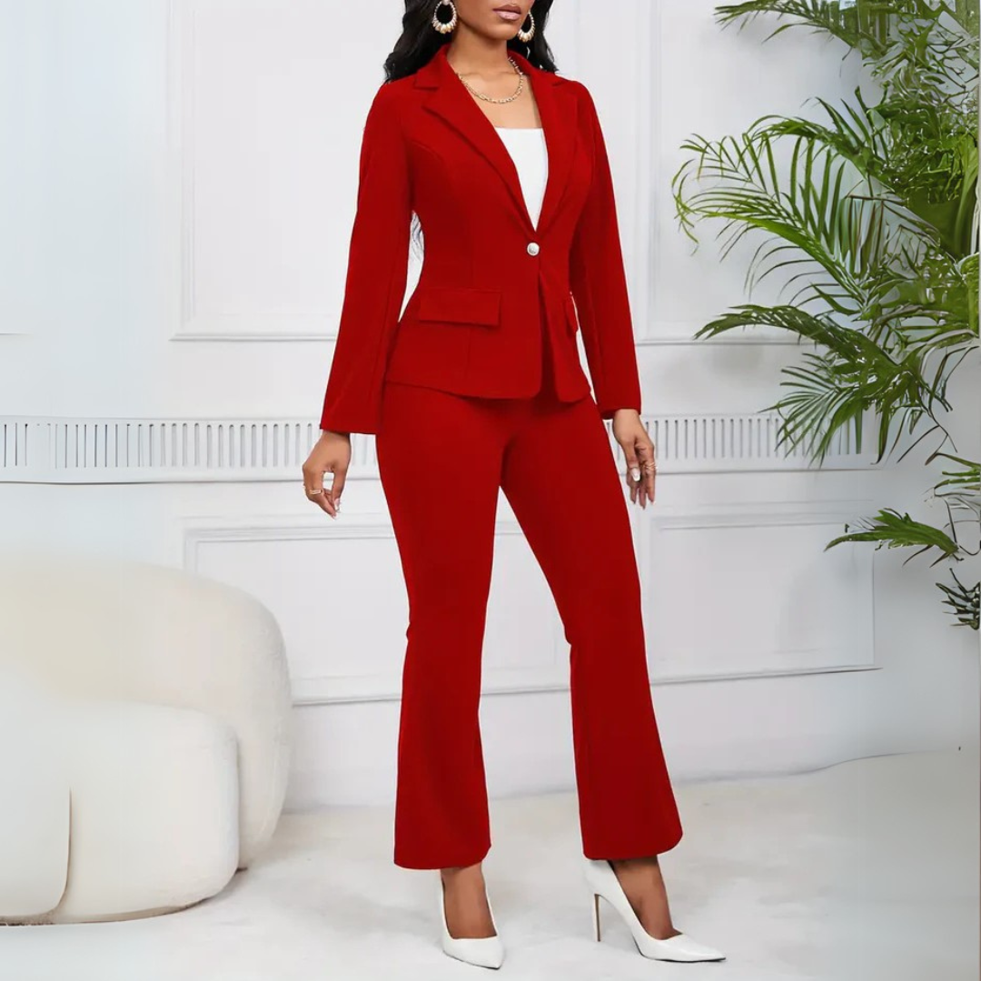 Livia Blazer-Set | Damenanzug mit Langarm-Blazer und Hose