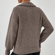 Herbst-Pullover | Lässiger Pullover mit Reißverschluss Damen